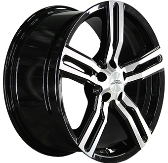 Jante INTER ACTION 6.5x16 5/108 ET43 Gloss Black / Polished Guadeloupe angle