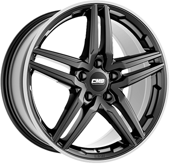 Jante CMS 7.5x17 5/112 ET40 Gloss Black / Polished lip Guadeloupe Martinique