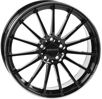 MONACO WHEELS MC1 ZWART GLANS / GEPOLIJSTE RAND