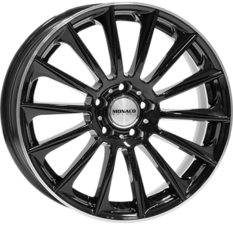 MONACO WHEELS MC9 ZWART GLANS / GEPOLIJSTE RAND