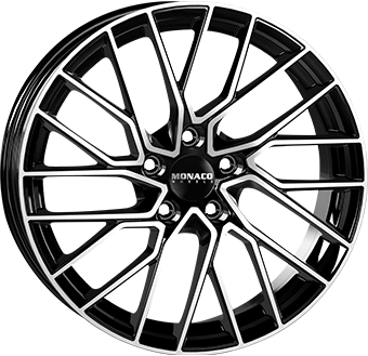 MONACO WHEELS GP11 ZWART GLANS / GEPOLIJST