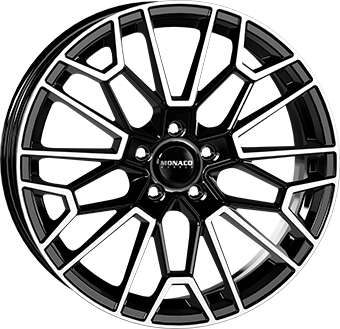 MONACO WHEELS GP13 ZWART GLANS / GEPOLIJST