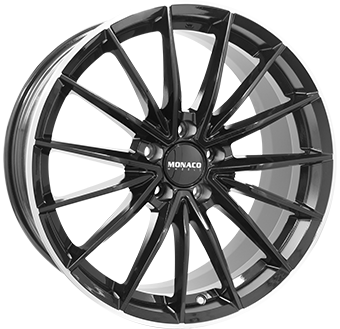 MONACO WHEELS GP14 ZWART GLANS / GEPOLIJSTE RAND