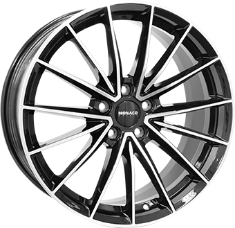 MONACO WHEELS GP14 ZWART GLANS / GEPOLIJST
