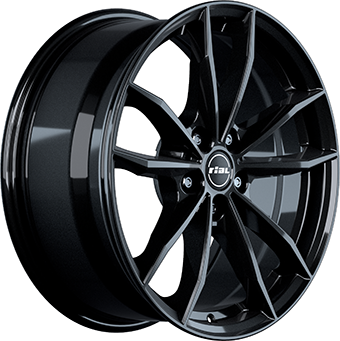 Jante RIAL 7.0x16 5/112 ET48 Gloss Black Guadeloupe Martinique angle