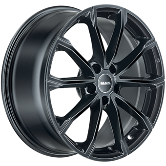 Jante MAK 8.0x19 5/120 ET50 Gloss Black Guadeloupe Martinique angle