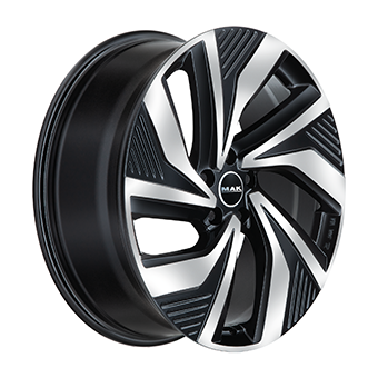 Jante MAK 9.0x20 5/112 ET35 Gloss Black / Polished Guadeloupe Martinique angle
