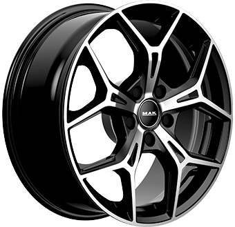 Jante MAK 7.5x17 5/112 ET51 Gloss Black / Polished Guadeloupe Martinique angle