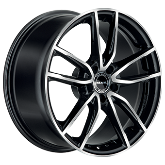 Jante MAK 9.0x19 5/112 ET30 Gloss Black / Polished Guadeloupe Martinique angle