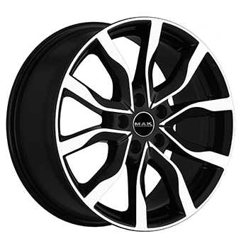 Jante MAK 9.5x20 5/120 ET29 Gloss Black / Polished Guadeloupe Martinique angle