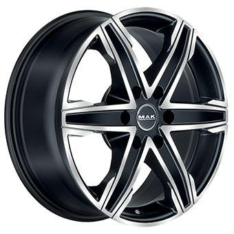 Jante MAK 8.0x18 6/114 ET30 Dull Black / Polished Guadeloupe Martinique angle