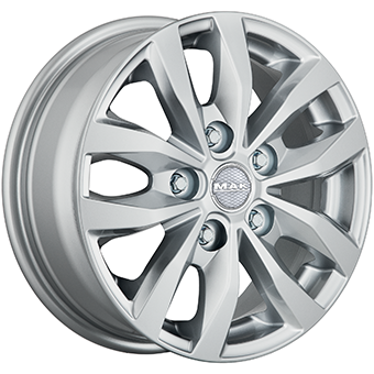 Jante MAK 7.0x17 5/130 ET68 Silver Guadeloupe Martinique angle