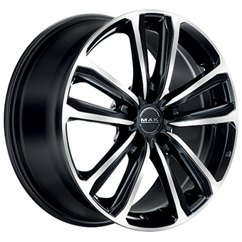 Jante MAK 6.5x16 4/100 ET40 Gloss Black / Polished Guadeloupe Martinique angle