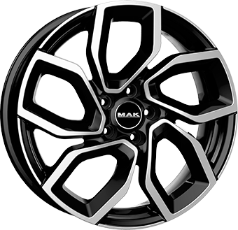 Jante MAK 6.5x16 5/108 ET38 Gloss Black / Polished Guadeloupe Martinique