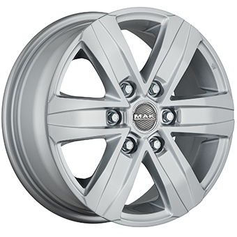Jante MAK 8.0x18 6/114 ET45 Silver Guadeloupe Martinique angle