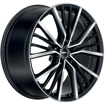 Jante MAK 8.5x19 5/112 ET39 Gloss Black / Polished Guadeloupe angle