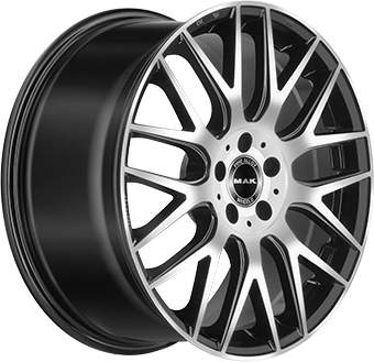 Jante MAK 9.5x20 5/112 ET22 Gloss Black / Polished Guadeloupe Martinique angle