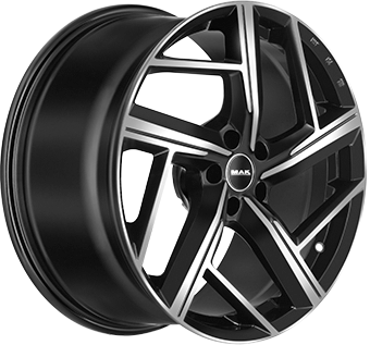 Jante MAK 9.0x20 5/112 ET49 Gloss Black / Polished Guadeloupe Martinique angle