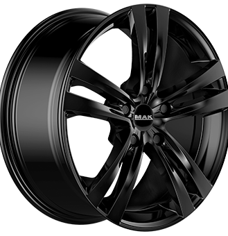 Jante MAK 8.0x17 5/120 ET45 Gloss Black Guadeloupe Martinique angle