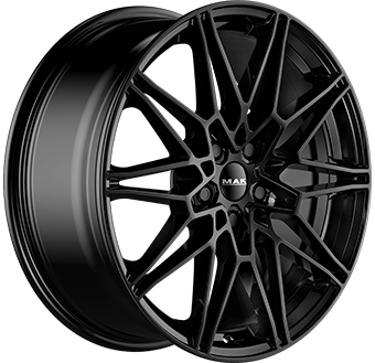Jante MAK 8.0x19 5/120 ET45 Gloss Black Guadeloupe Martinique angle