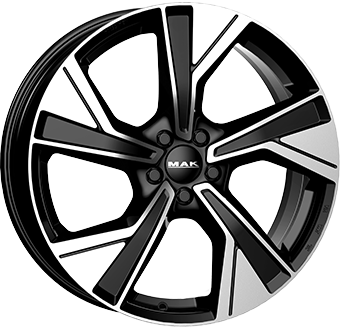 Jante MAK 8.0x19 5/108 ET50 Gloss Black / Polished Guadeloupe Martinique