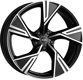 Jante MAK 9.5x22 5/112 ET25 Gloss Black / Polished Guadeloupe Martinique