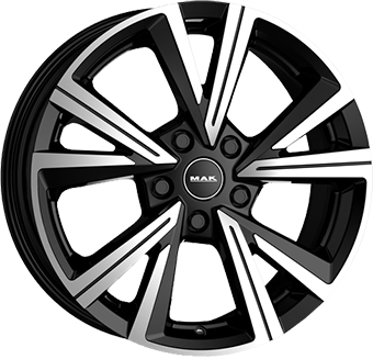 Jante MAK 7.0x17 5/100 ET51 Gloss Black / Polished Guadeloupe Martinique