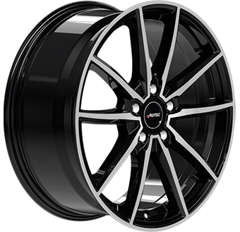 Jante AUTEC 8.5x19 5/112 ET26 Gloss Black / Polished Guadeloupe Martinique angle