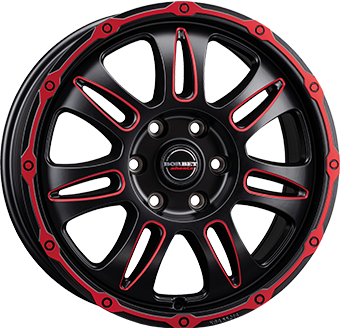 Jante BORBET 8.0x18 6/120 ET45 Dull Black / Red Guadeloupe