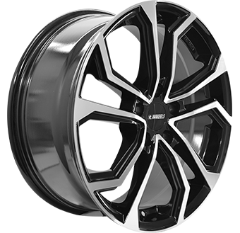 Jante IT WHEELS 7.5x17 5/108 ET45 Gloss Black / Polished Guadeloupe angle