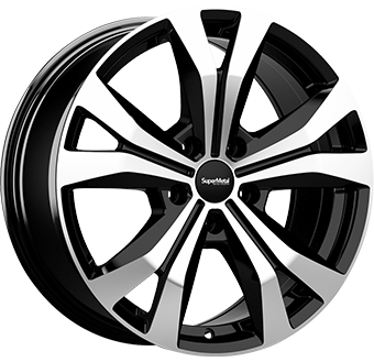 SUPERMETAL BULLET hliníkové disky 8x18 5x120 ET50 Gloss Black / Polished