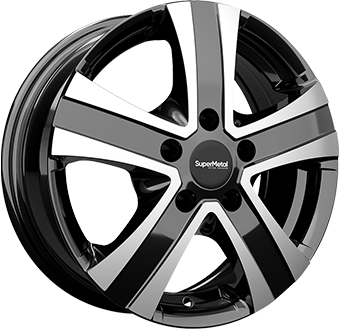 SUPERMETAL HAMMER hliníkové disky 6,5x16 5x130 ET65 Gloss Black / Polished