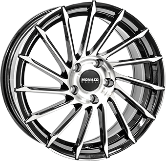 MNC WHEELS TURBINE ZWART GLANS / GEPOLIJST