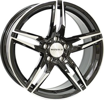 MONACO WHEELS GP1 ZWART GLANS / GEPOLIJST